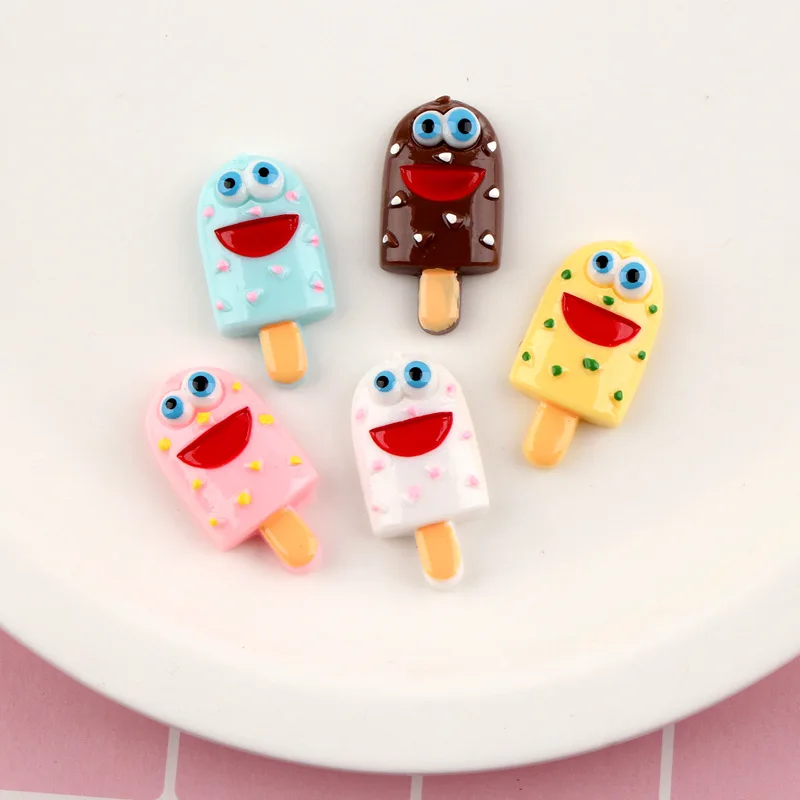 10 шт 17*33 мм DIY Смола Мороженое леденец эскимо подвески кабошон орнамент ремесло