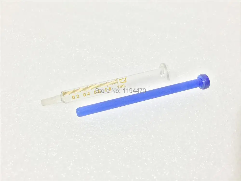 4 шт./лот 1 мл стеклянный шприц инжектор Лабораторная посуда пробоотборник синего
