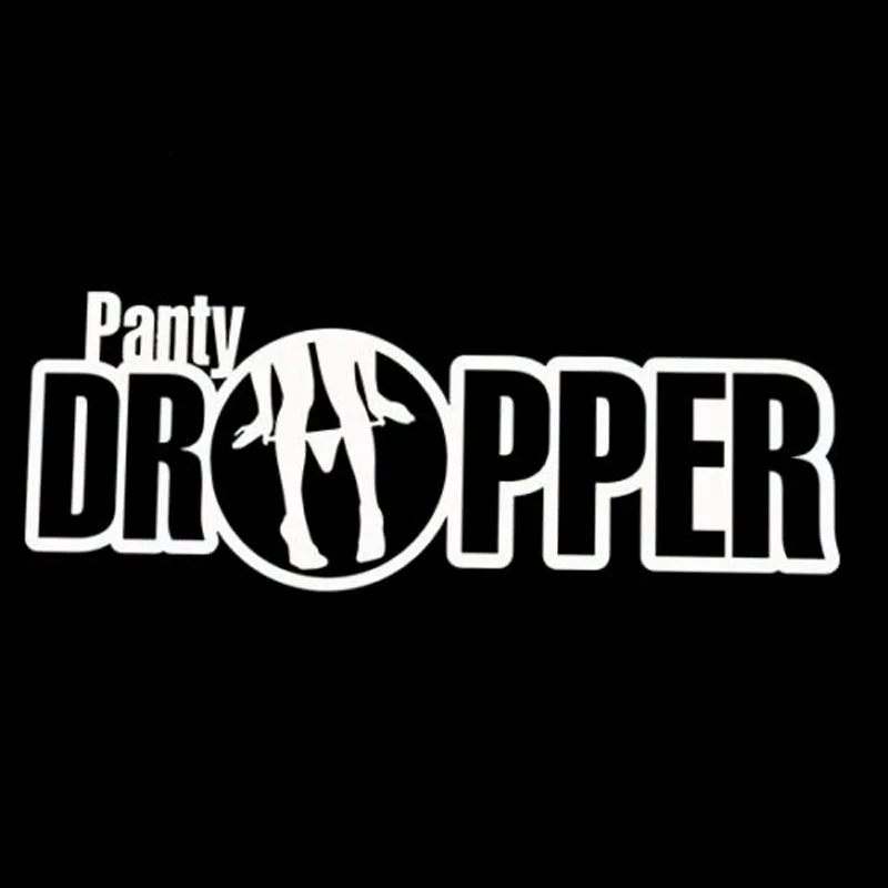 13X4.8CM PANTY DROPPER Funny Vinyl Decal Black/Silver Car Sticker Car-styling c1-05162 | Stickers