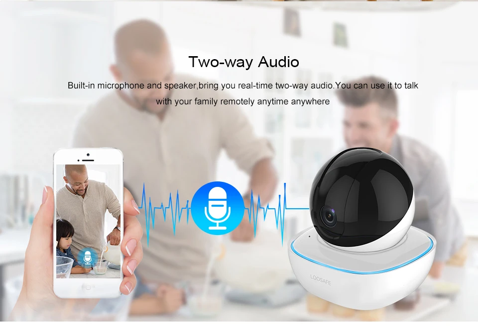 LOOSAFE Крытая безопасность 720P ip камера беспроводная камера наблюдения видения P2P ИК Автоматическая слежка CCTV камера