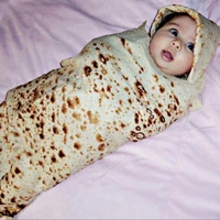 1 set burrito blanket baby flour tortilla swaddle winter 100 flannel baby blanket sleeping swaddle wrap hat baby sheets