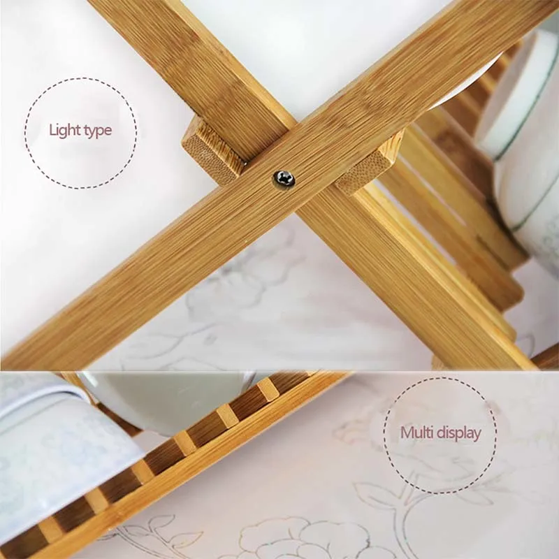 Складная 16 сетка бамбуковая сушилка для слива двойная посуда слоями бар кухонная