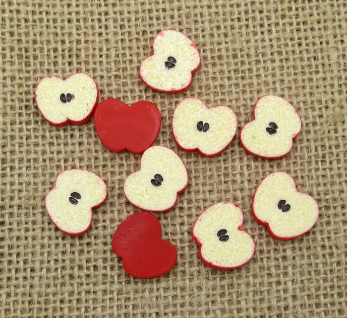 20 шт. Смешанные Фрукты Яблоко Смола украшения ремесла Кабошоны для скрапбукинга