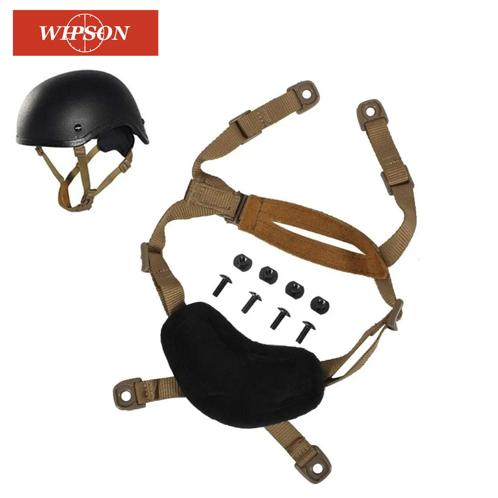 

WIPSON Helmet Chin Strap for Fast MICH ACH IBH Tactical Helmets X-NAPE Suspension System with Bolts and Screws