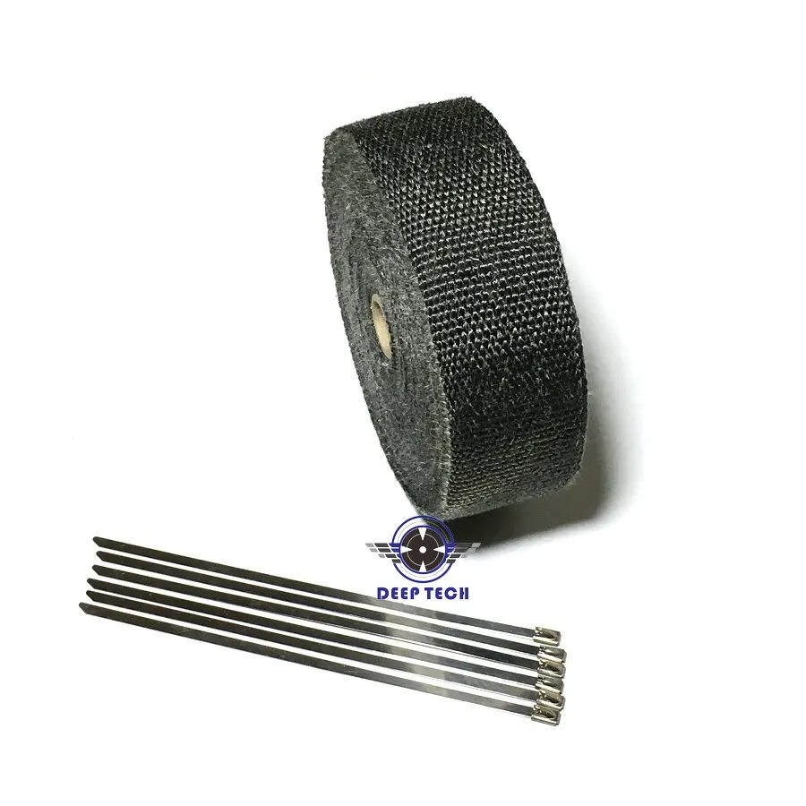 10 м * 2 дюйма черная тепловая оболочка для выхлопных газов выхлопная подвесных