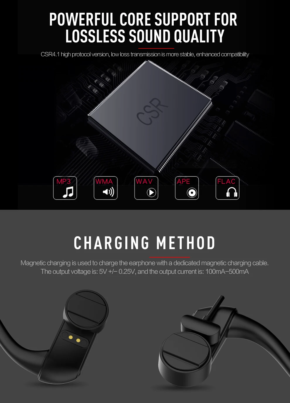Костной проводимости Bluetooth гарнитуры Trekz Титан беспроводные стерео наушники Спорт на открытом воздухе наушники с микрофоном Antisweat водонепроницаемый