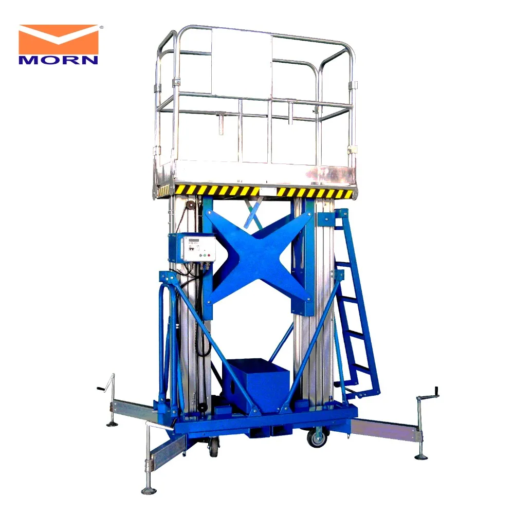 ATM0.2-4 Aluminum alloy lift double mast AC and DC power mobile trailer hydraulic towed manual person | Инструменты