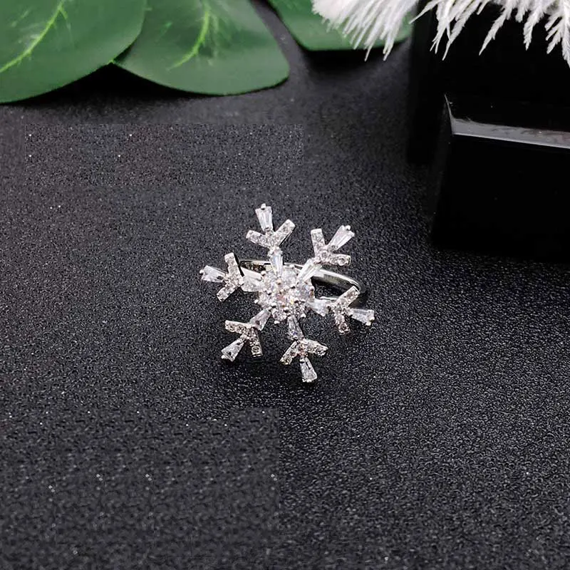Модное вращающееся кольцо Rivca Edelweiss для пальцев кольца гироскоп из меди и фианита