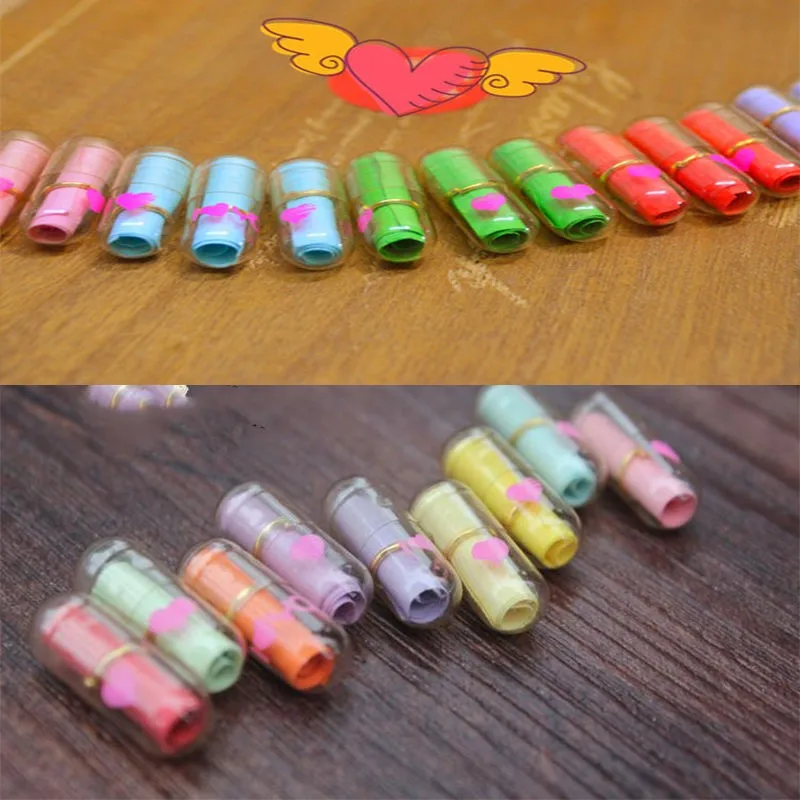 50 шт. милые капсульные буквы для сообщений многоцветные в форме сердца Patten мини