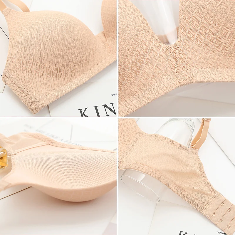 Бюстгальтер женский без косточек однотонный простой двубортный удобный