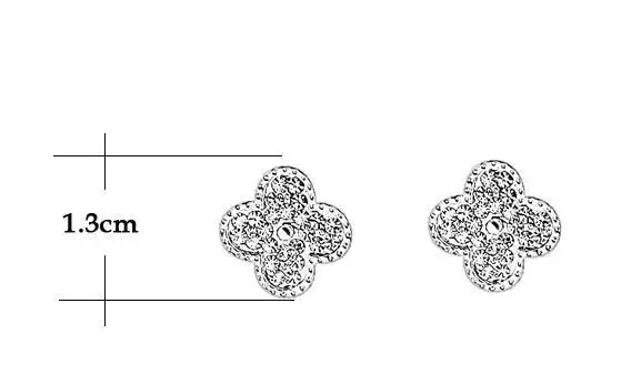 four leaf clover earrings with 18K gold plated fashion high quality luxury flower stud for women new design 802385 | Украшения и