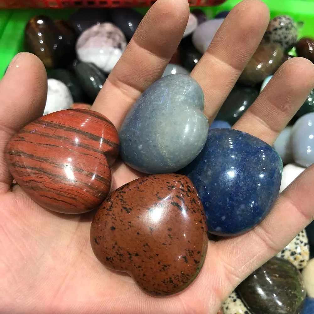 4 шт натуральный любовь Кварц сердце ручной работы резной драгоценный камень