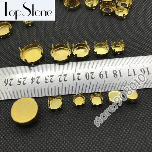 Brass Claw TopStone все размеры 4~ 27 мм круглый металлический коготь серебро/латунь Цвет закрытым/с открытой спиной для установки круглые Rivoli хрустальные украшения бисером - Цвет: Brass Claw