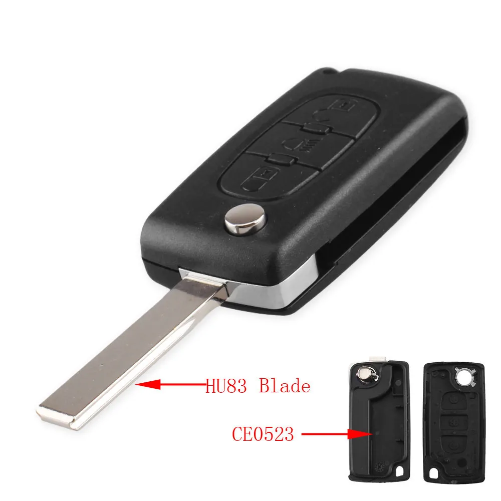 KEYYOU 3 кнопки светильник Symbol Filp чехол для дистанционного ключа от машины оболочка для Citroen C2 C3 C4 C5 C6 XSARA для peugeot Xsara Picasso - Количество кнопок: 4 Кнопки