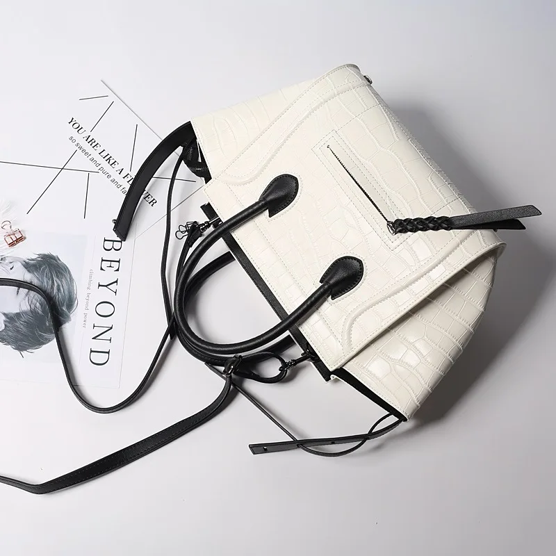 2019 пояса из натуральной кожи крокодил молния кисточкой сумки Crossbody Tote на плечо