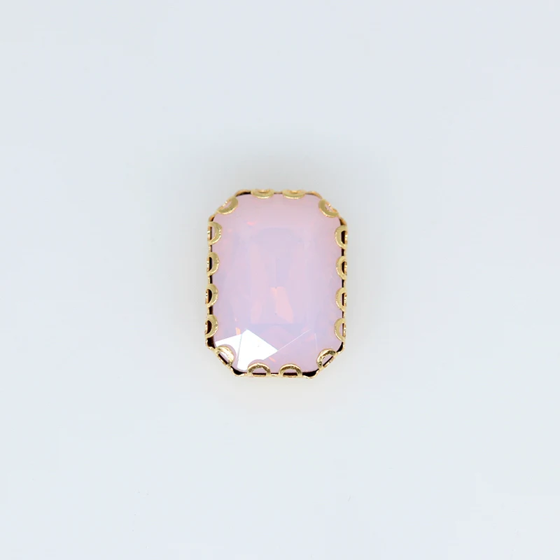 pink opal Все размеры прямоугольник шитье Кристалл Стекло Камень пришить Стразы/диаманты/Montees/Драгоценности/бусины Цветочная корзина коготь 4 отверстия кнопка - Цвет: pink opal