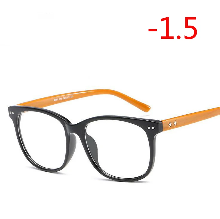 Myopia 150 0,5-0,75-1,0-4,0 ретро очки с заклепками для близорукости для женщин и мужчин квадратная оправа 1,56 Асферические очки по рецепту - Цвет оправы: Myopia 150