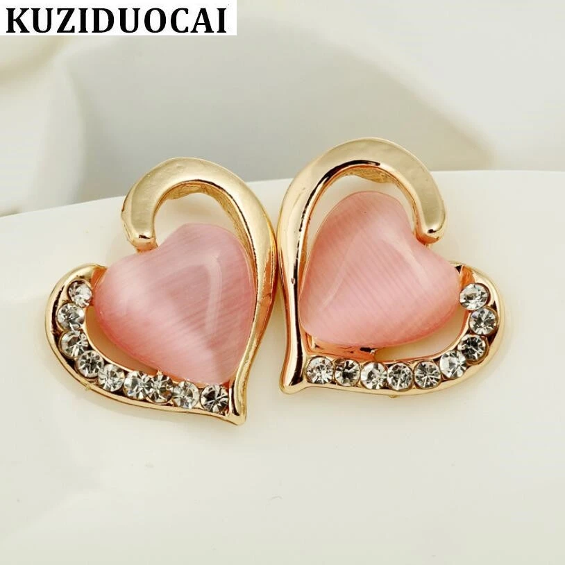 Kuziduocai новые модные ювелирные изделия золотого цвета с опалом милые серьги