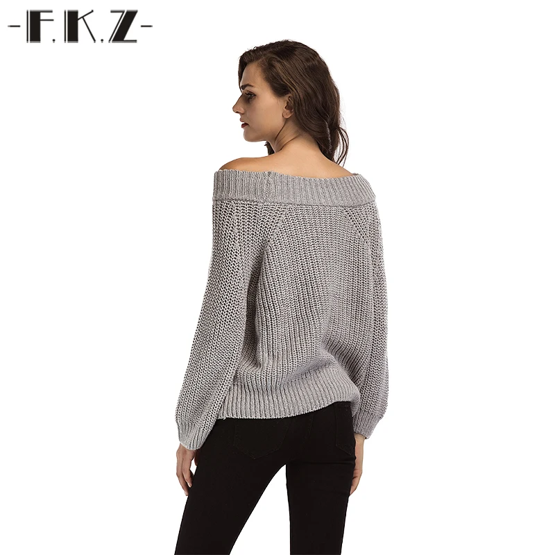 Фкз модные однотонные Свитеры для женщин Для Свободные Свитер с длинными