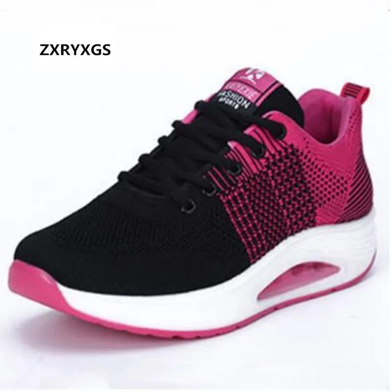 

2022 New Mixed Colors Women Shoes Fashion Casual Shoes Breathable Mesh Low Help The Bottom Air Cushion Dance Shoe Women Sneakers