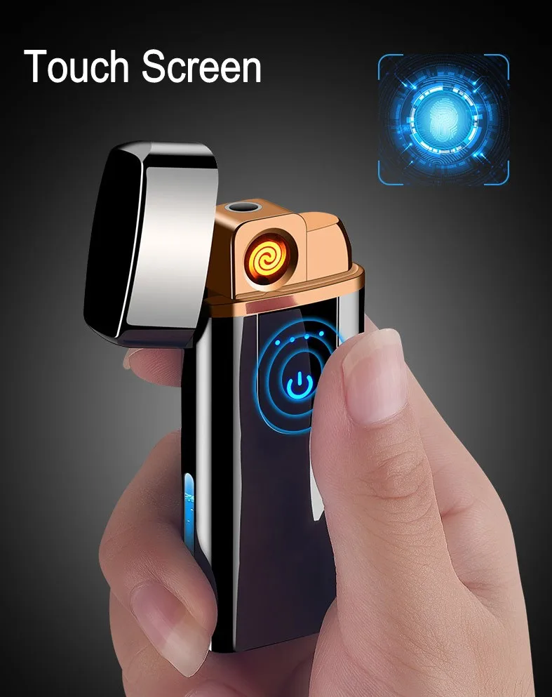Зажигалка газовая и электрическая перезаряжаемая USB зажигалка с сенсорным