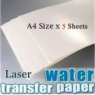 Лазерная Водная слайдер, переводная бумага, прозрачный цвет, не нужен, для керамического стекла, для ногтей, водонепроницаемая бумага, 5 шт.пакет