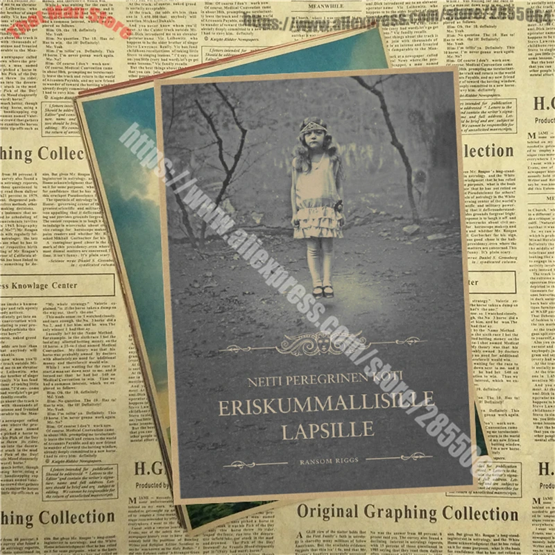 Miss Peregrine's Home для особенных детей core Винтажный Фильм крафт плакат Настенный декор Бар Кафе гостиная столовая - Цвет: Синий