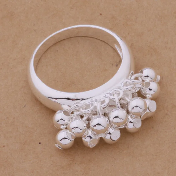 Популярное серебряное кольцо на палец с виноградными бусинами размер 6 #7 #8 #9 #