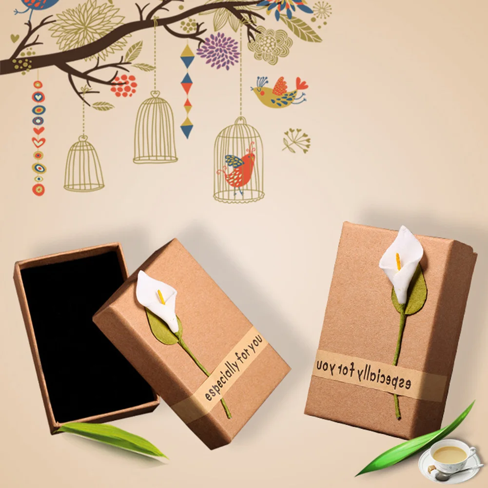 Коробка для ювелирных изделий ретро бумажное женское кольцо ожерелье браслет