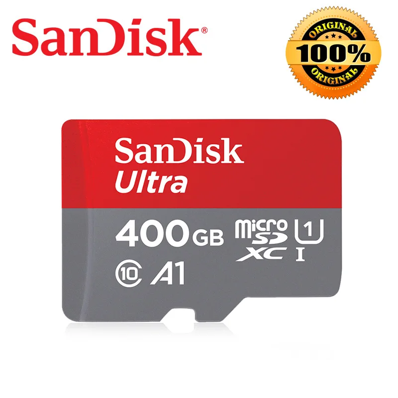 sandisk Class10 картой Micro sd объемом 16 Гб оперативной памяти, 32 Гб встроенной памяти MicroSD 64 Гб 128 ГБ 200 ГБ с адаптером селфи-стик 100 МБ/с. слот для карт памяти TF карт - Емкость: 400GB
