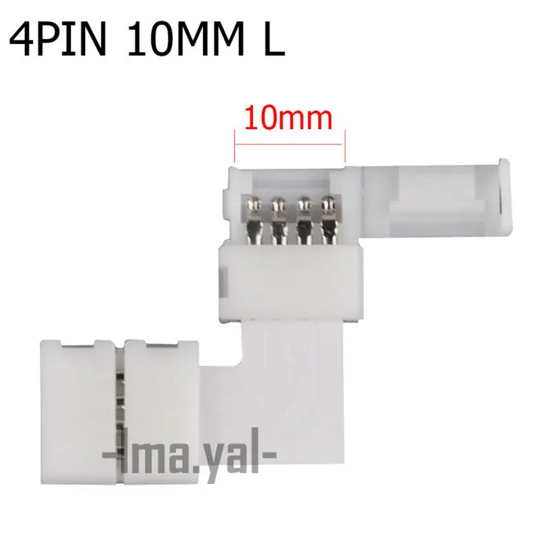 5 set L Shape LED Connector 2 pin/3 pin/4 pin solderless For 8mm/10mm 5050/3528/ws2811/ws2812b/5630/5730 smd Strip | Обустройство