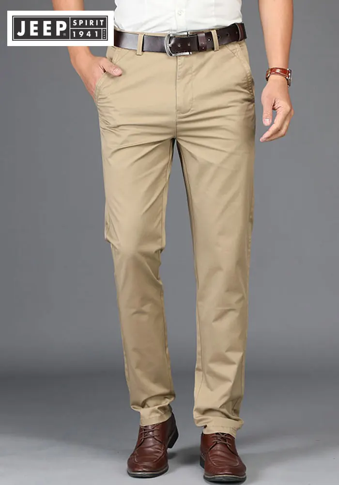 2019 осень от бренда JEEP Повседневное льняные Мужские штаны для с эластичной