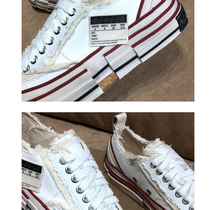 Buono Scarpe/парусиновые кроссовки на платформе для мужчин и женщин; Повседневные кроссовки для пар; Модная брендовая женская обувь; кроссовки с кисточками; большие размеры; 44EU