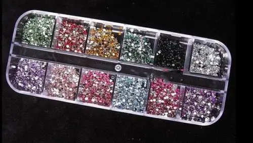 1 коробка мульти размер/цвет стеклянные стразы для ногтей смешанные цвета