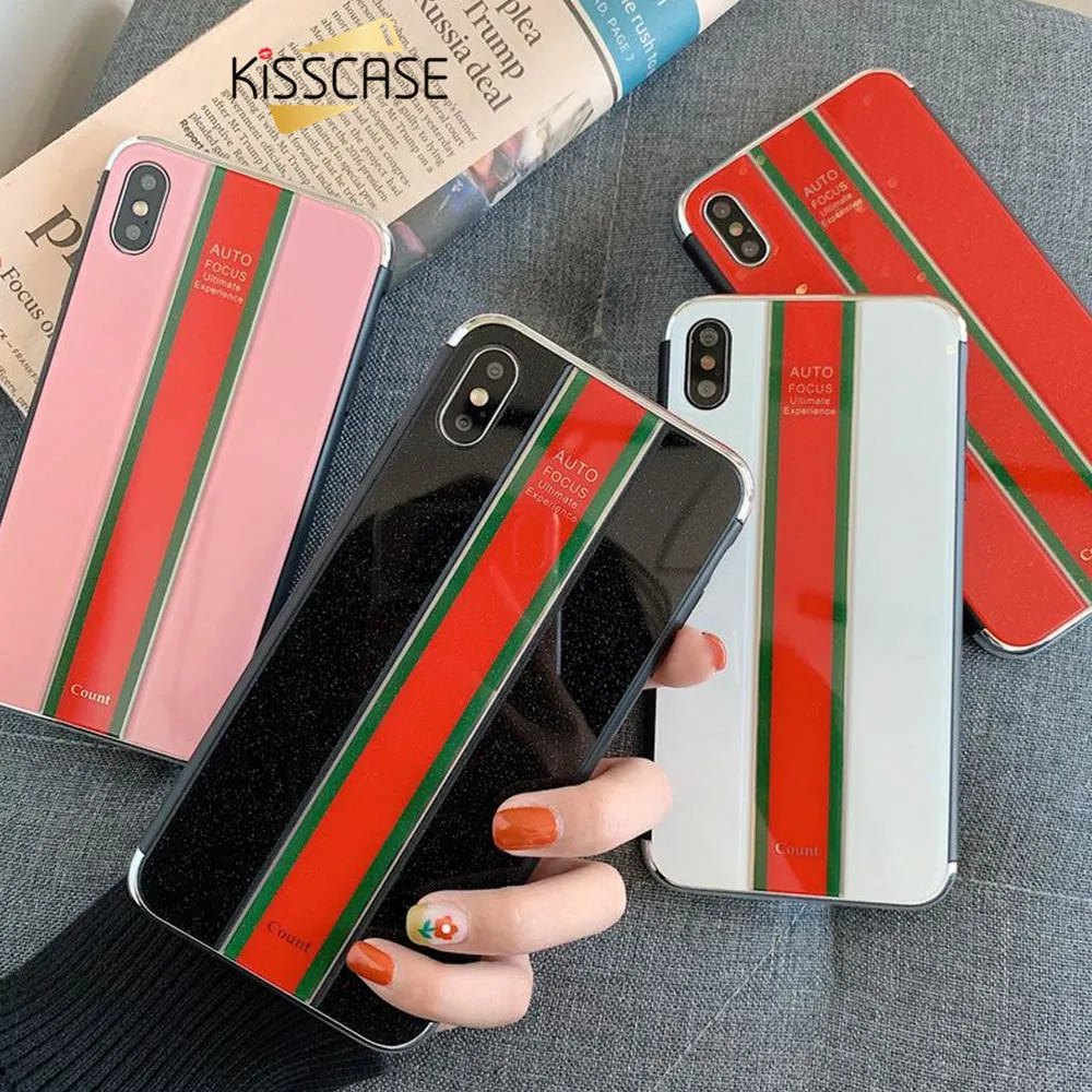 Чехол KISSCASE с роскошными узорами для iPhone 7 8 X XS XR трехцветный комбинированный чехол