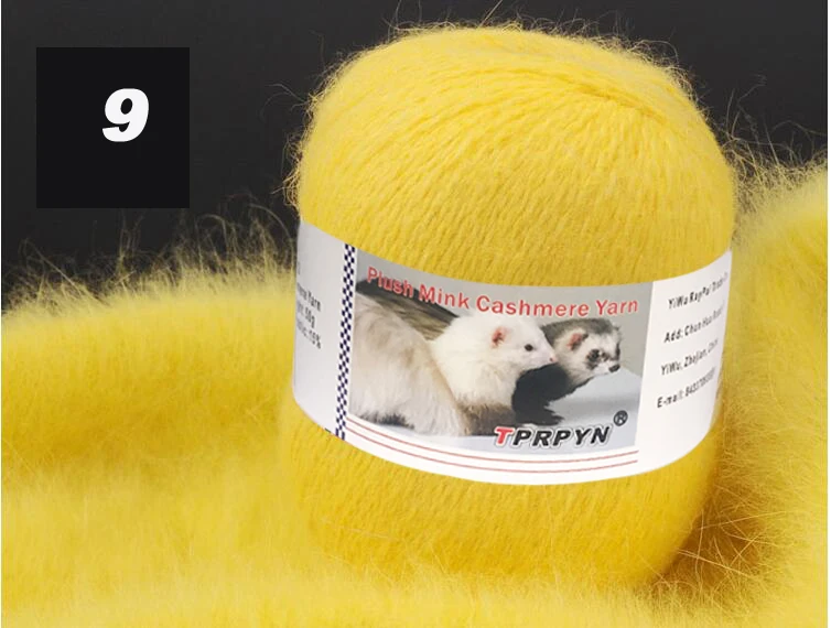 TPRPYN, 2 шт. = 100 г, пряжа для вязания норки, роскошный мех, мохнатая кашемировая пряжа для ручного плетения, теплая мягкая пряжа NL1011 - Цвет: 09 bright yellow