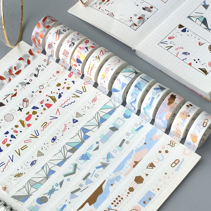 

12 шт./лот бумажная декоративная лента washi из серии Мемфис