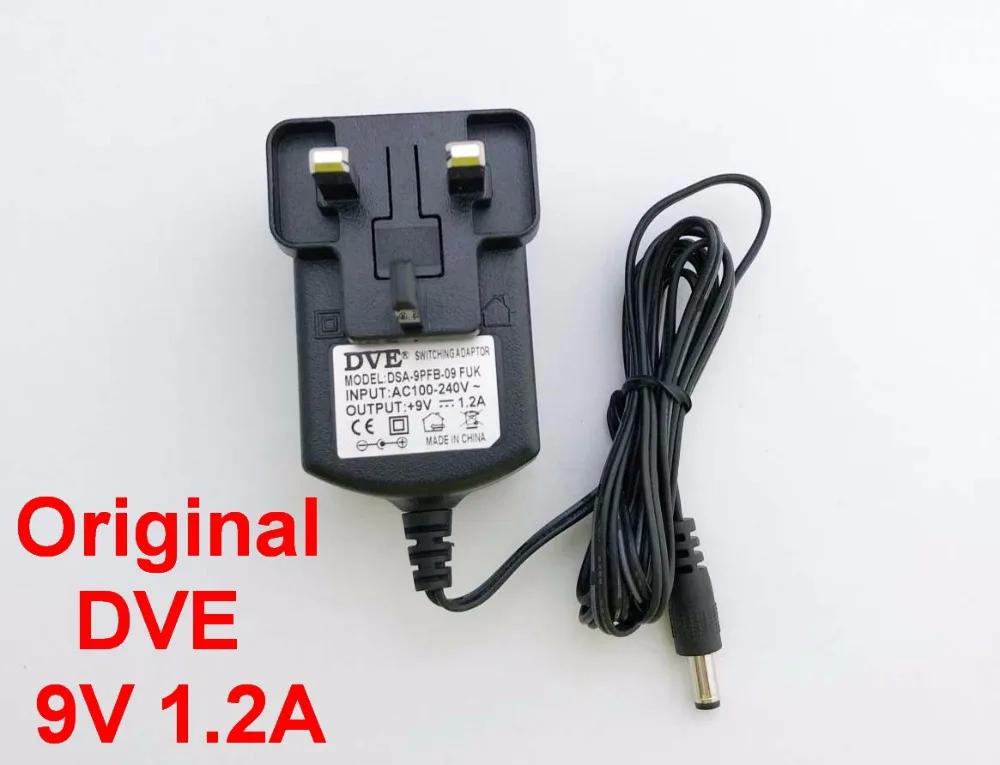 50 шт. оригинальный DVE DC 9V 1.2A AC 100 V 240 конвертер Импульсный адаптер питания 1200mA