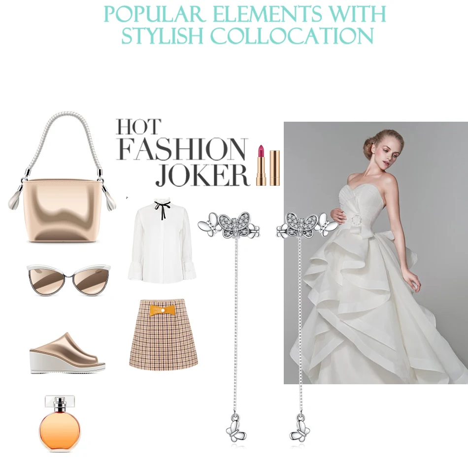 Женские декоративные серьги-гвоздики ELESHE длинные серьги из стерлингового