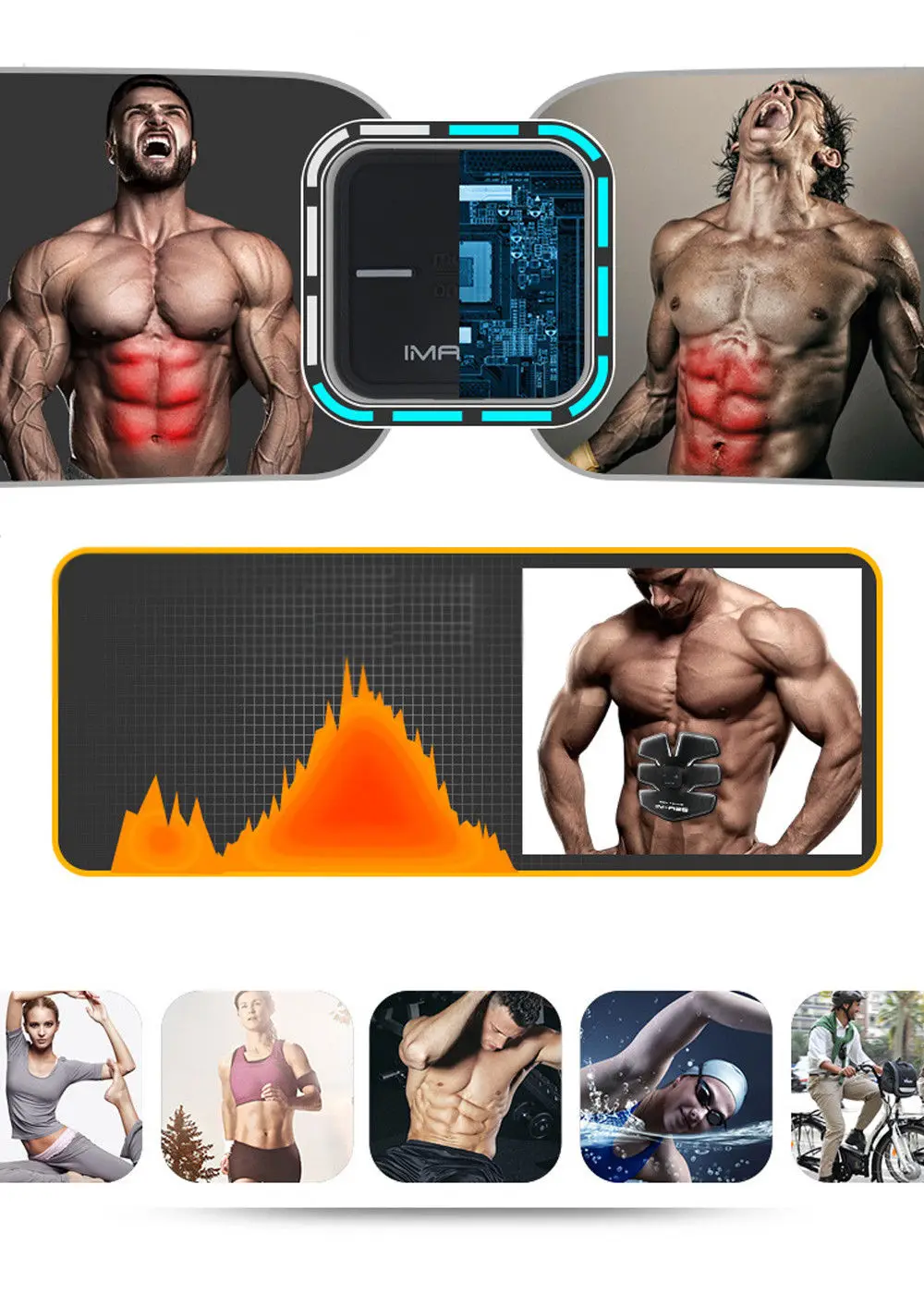 Брюшной машина электрический стимулятор мышц ABS ems тренажер фитнес потеря веса