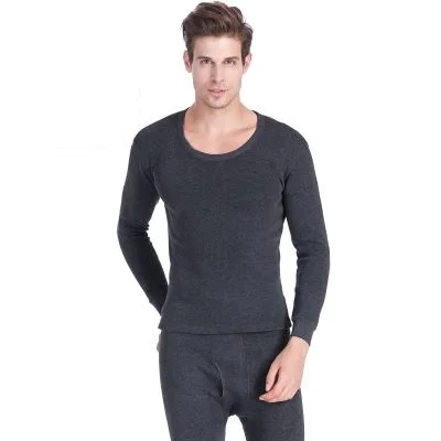 IC0001 Dark Gray Зимние кальсоны для мужчин, хлопок, полиэстер, плотное термобелье, мужской комплект, сохраняющий тепло для России, Канады и Европы - Цвет: IC0001 Dark Gray