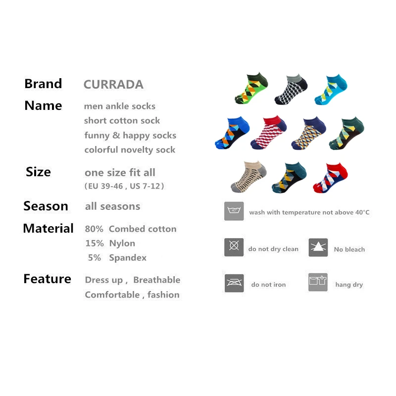 10 пар/лот мужские носки до щиколотки новинка креативный дизайн повседневные