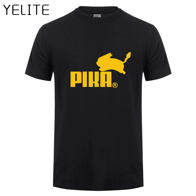 YELITE новинка модный принт рубашки с покемонами футболка аниме Pika мужские футболки