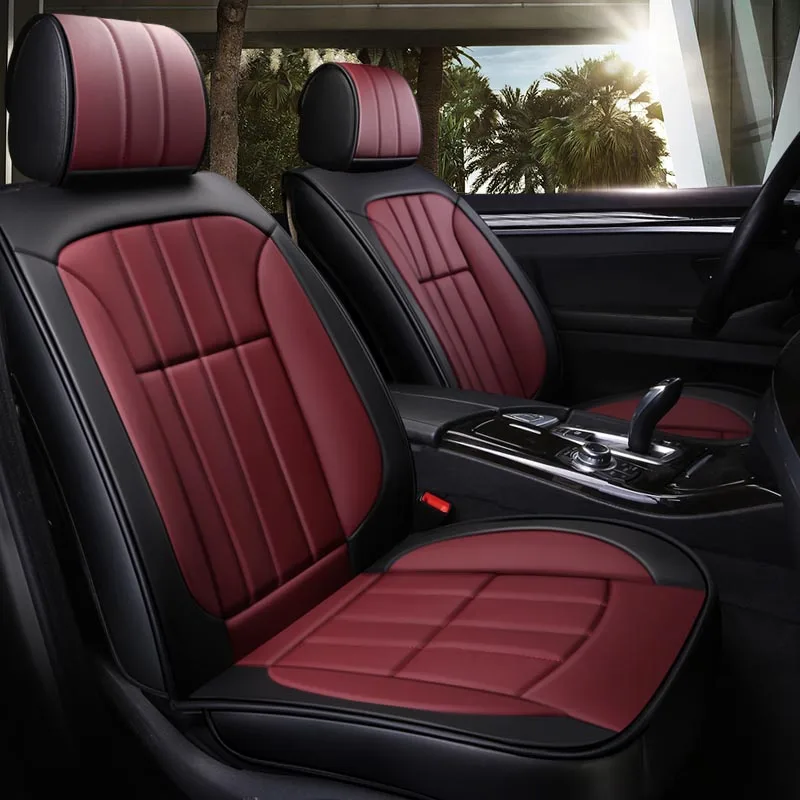 black red Новые роскошные кожаные чехлы для сидений автомобиля для opel astra k h g j grandland x zafira a b meriva b zafira tourer чехлы для сидений автомобилей - Название цвета: black red