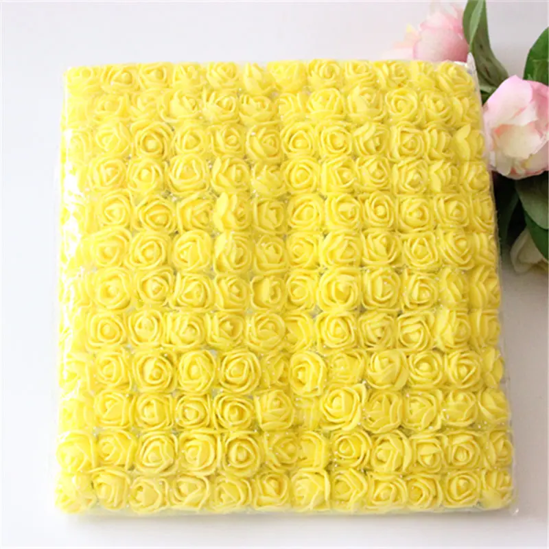 

144pcs 2cm Mini Foam Rose Artificial Flower Bouquet Multicolor Rose Wedding Flower Decoration Scrapbooking Fake Rose Flower