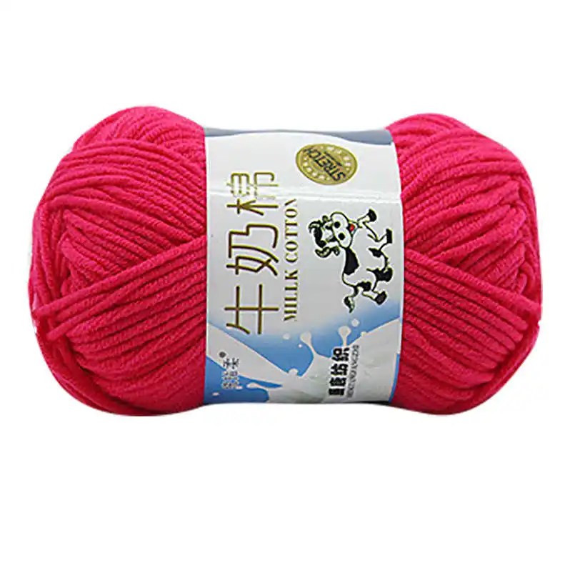 Milk cotton wool 1 шт., 50 г, новинка, разноцветная ручная вязка, хлопковый трикотаж, шерстяная пряжа, теплый мягкий натуральный вязаный свитер, 5pz - Цвет: Milk cotton wool