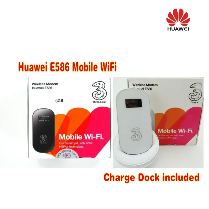 

100% оригинальный полностью разблокированный Huawei E586 21,6 Мбит/с 3G Wifi роутер со слотом для SIM-карты и док-станцией