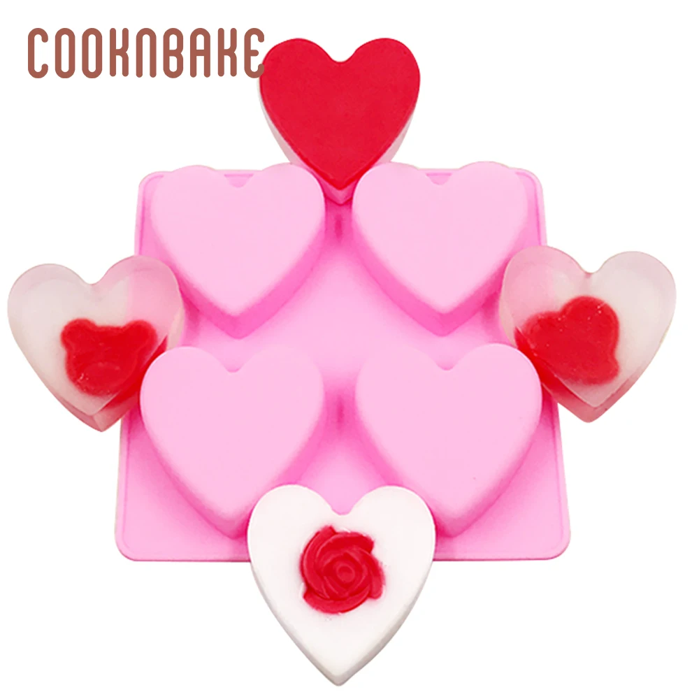 COOKNBAKE силиконовая форма сердце для мыла конфеты Шоколадное торт декоративная