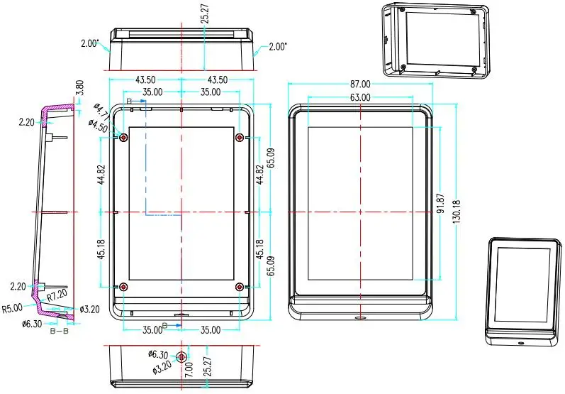 4 шт./лот, настенный пластиковый корпус 130x87x24 мм, проектная электронная настенная пластиковая коробка, RFID считыватель карт, электронная коробка
