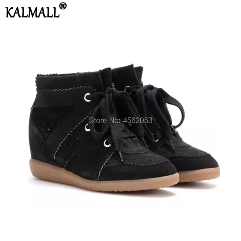 KALMALL/Модная замшевая обувь Цвет черный красный бежевый сезон осень зима
